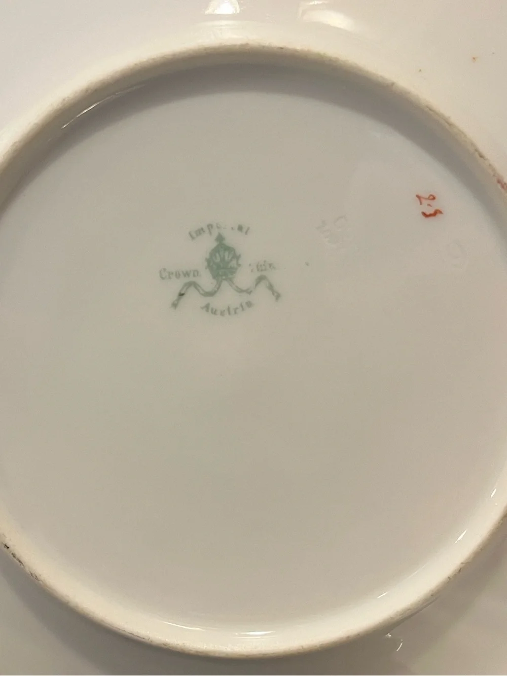 VTG Imperial Crown Dainty Floral Wine Trim 6” Plates Made in Austria Set of 3
